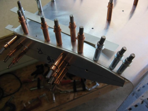 Inserted fiberglass strips when drilling tip ribs