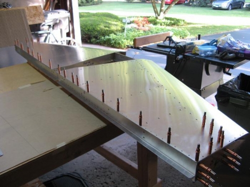 Top skin mostly riveted