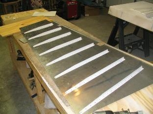 Rudder stiffeners riveted to right skin
