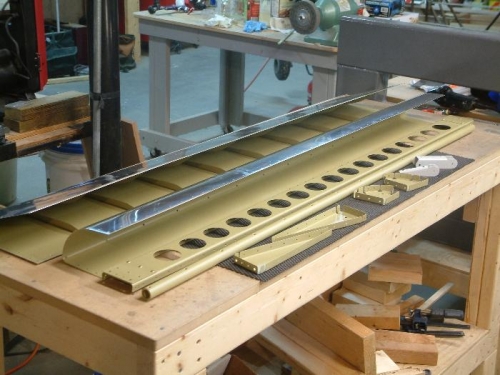 Aileron componets ready for dimpling