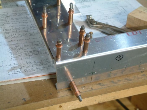 Match drilling side channel to top channel - note hand written log