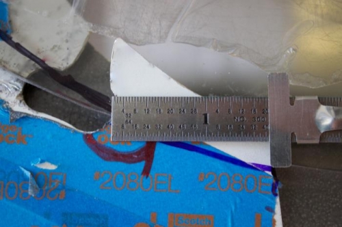 The beginning 1/2 inch hole edge is 1 5/8 from edge skin