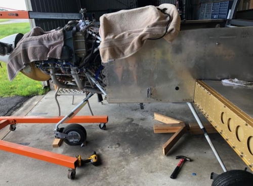 Remove rear half of wooden framework