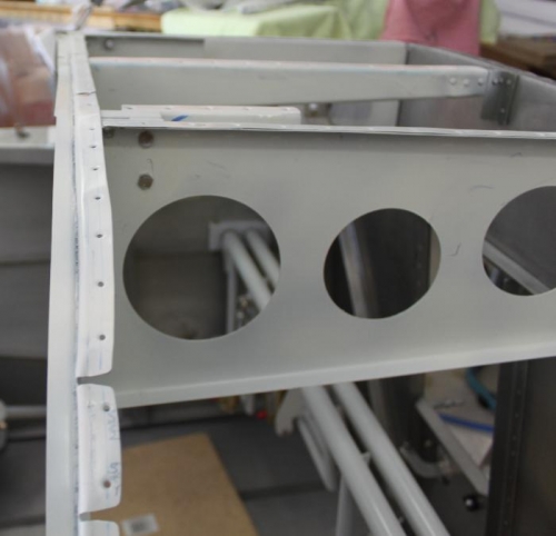 .025 angle riveted on to sub panel and sealed and primed.