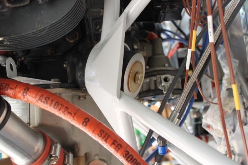 3rd bolt installed with nut.  Tightened snug and went for last one.