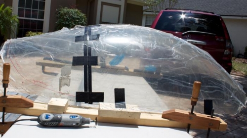 Imagine cutting with dremel from this side first.  Best direction for the cutting wheel.  Butter..