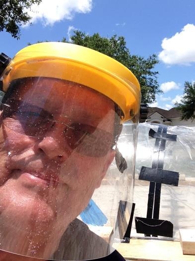 Do protect your eyes from the micro chips and dust. I hold my breath, snort out, exhale, and continue.