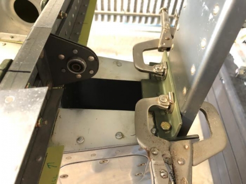 Rear Vertical spar clamped in position.