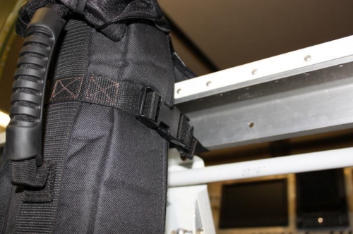 Made my own attach buckles on tank cover and routed the new webbing to hold tank top perfectly.