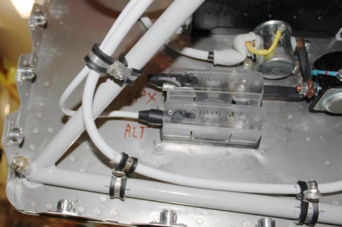 B lead complete to alternator.  I am not utilizing the plug for a panel light indicator.