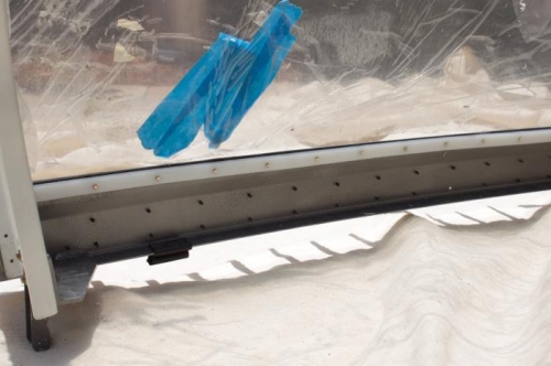 UHMW strip temporarily used vs acorn nuts later.