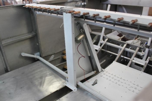 Bolt, spacers, washers, castle nut and cotter pin installed on the top of the motor..