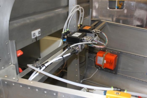 ADAHRS network cable runs over to fuselage bulkhead then down to Dynon Hub.