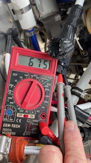 1 of 11 tests. Display shows correct resistance of the magnetic sensor in the Mag Timing Housing.