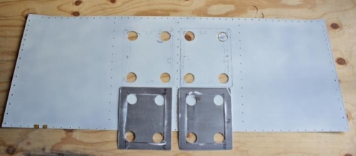 Made the backing plates first. Traced them onto skin. Reduced skin cutout by 1/2 inch all sides.