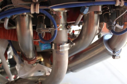 Close up of #3 fitting. Line will  be supported at the engine mount tubes.