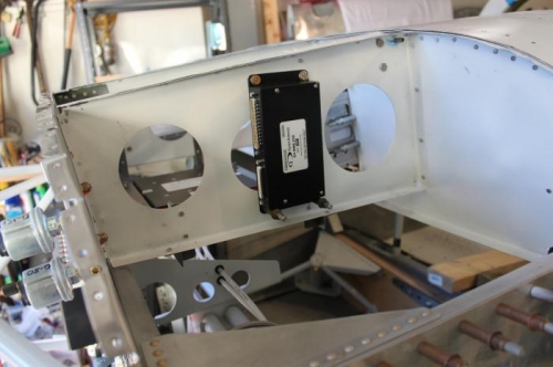 EMS module waiting for button head machine screws.  Its attached to a vertical angle for more support.