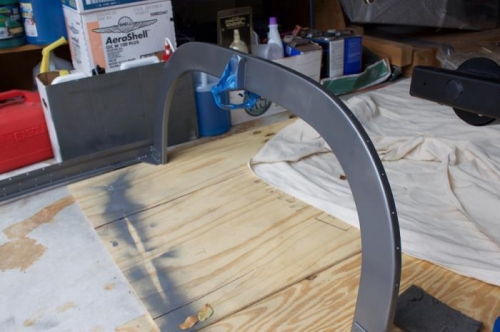 Remainder of white primer sanded and painted hammered gray.