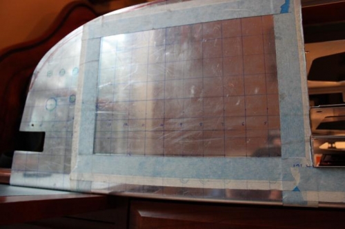 How I laid out 1 inch quadrants and taped the ultimate shapes after drawing lines underneath.