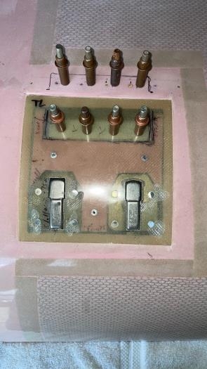 Pink doubler and latches riveted in place. Hinge fitted.