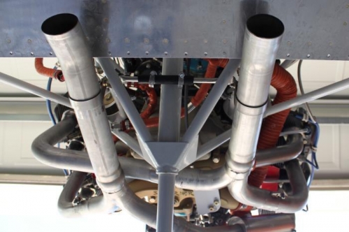 Exhaust pipes snugged up and equal distances. 13