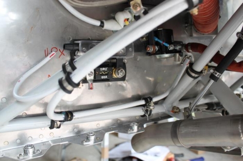 Clamps along the firewall hold the cable nicely.