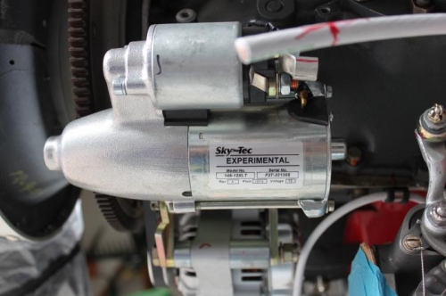 Starter cable marked for correct clocking and cut.