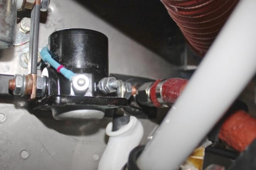 Ready to cover up at the starter relay.