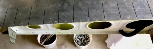 Lines are for wing fairing screws. Have to remove old builder's rivets to install nutplates.