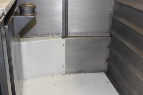 Final fit on co pilot baggage side. Note smoke oil tank painted and installed.