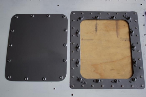 No distortion on cover plates. Note opposite corner one leg nutplates to fix mislocated pilot hole.