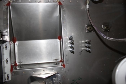 Clecoes show where on the firewall this parking valve is lodcated.