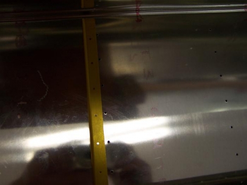 Another shot of the mis aligned  skin and stiffener holes.
