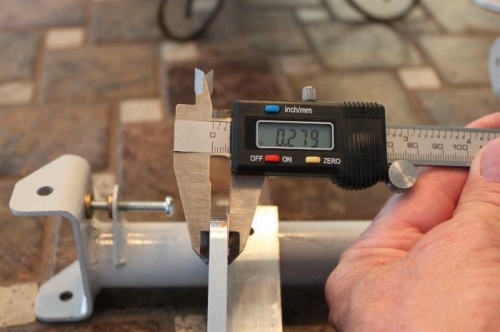 Bearing is .279 wide in mounting bracket.