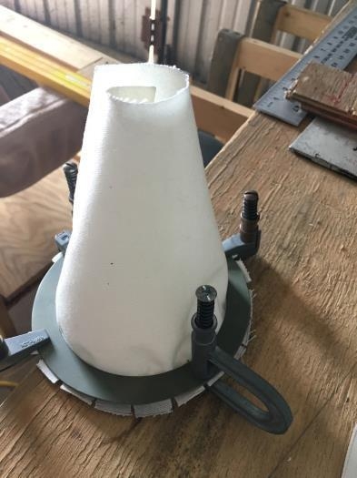 Tested how it comes together before sewing and gluing.