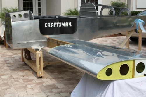 Wings mounted and supported.