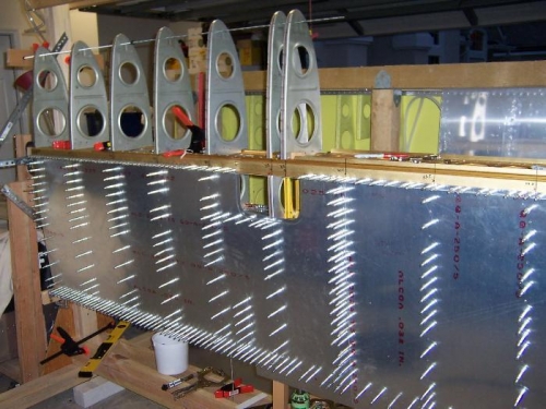 Ran out of Clecoes and borrowed some from middle of wing.