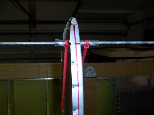 Zip tied leading edges into position.