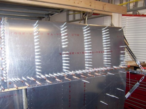 Finished drilling ribs and spar.