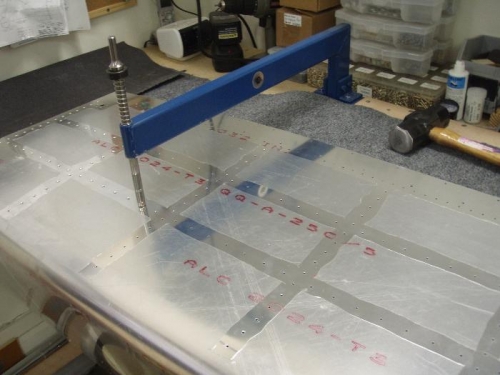 Could not reach one hole at top of curve.  Will use pull rivet dimple die set.