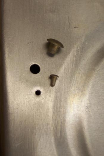 Seal tooling hole plus a damaged spot