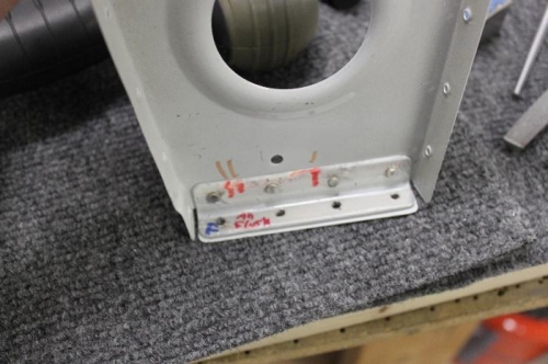 Removed outer main  rib. Repair angle interferes with W414 aileron attach bracket. Buying new rib.