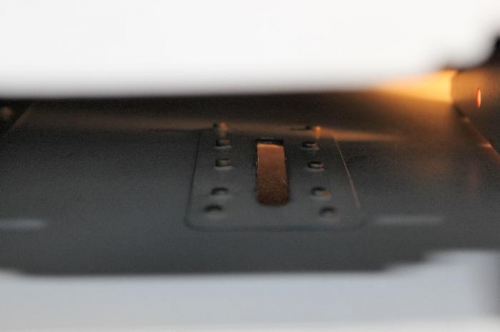 A Peek inside to see the reinforcing plate.