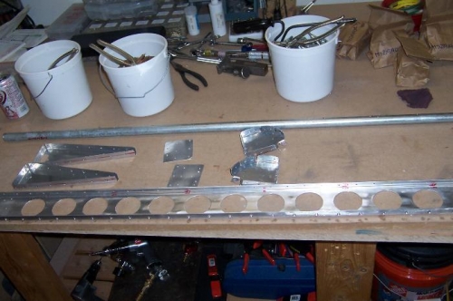 Parts drilled. Spar countersunk and ready for dimpling all skin and ribs.