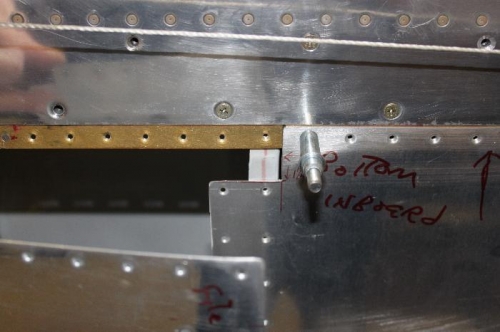 Bottom skin notch out at main spar flange. 1.25