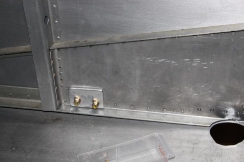 Temp held in place.  Weldment forward brace goes onto those two bolts.