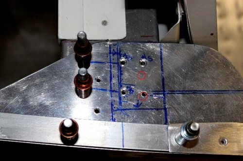 3 of 4 extra holes from quickbuild mistake get C/S. 4th will be a bolt hole when done.