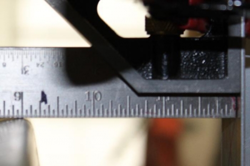 My setback is 2 15/16 on the ruler which is 2 7/8 because of the upright angle being forward 1/16 in.