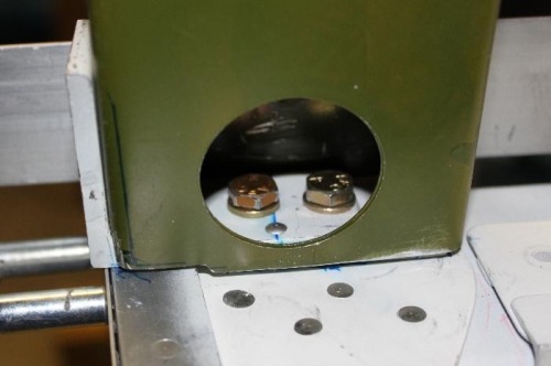 Wrench fits both bolt heads fine.The keeper rivets are AN470 AD3-7 squeezed into a countersink below.
