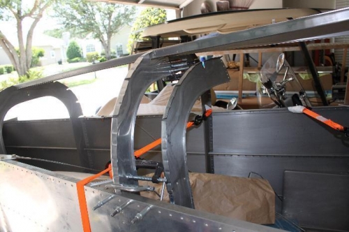 Removed F-607 right half sitting in front of new one in temporary place.